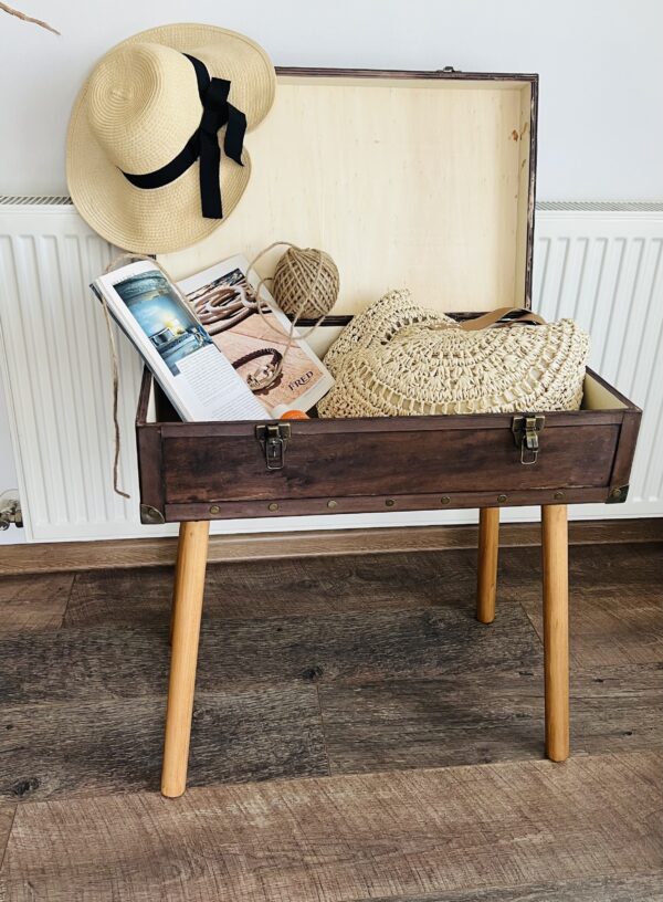 Masa Vintage Tip Valiză - Deep Brown - imagine 2